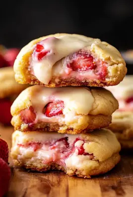Strawberry Cheesecake Stuffed Cookies