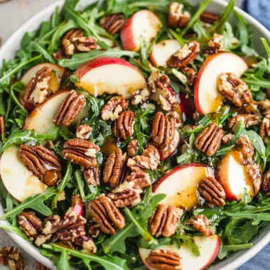 Apple Arugula Salad with Maple Pecans