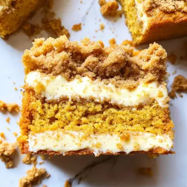 Pumpkin Crumb Cake with Cream Cheese Filling