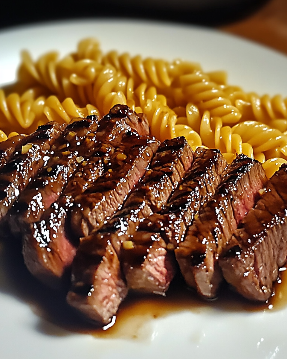 Sticky Honey Garlic Steak and Rotini