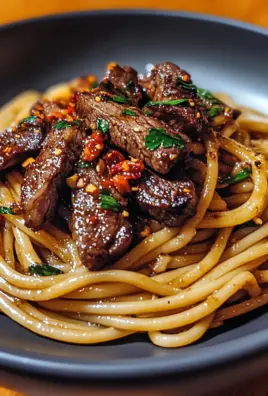 Sweet and Spicy Garlic Steak Pasta