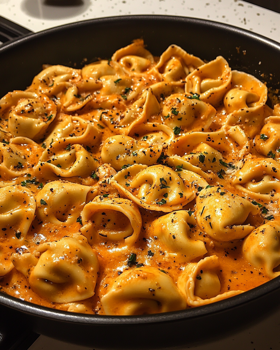 One-Pot Spicy Garlic Butter Chicken Tortellini