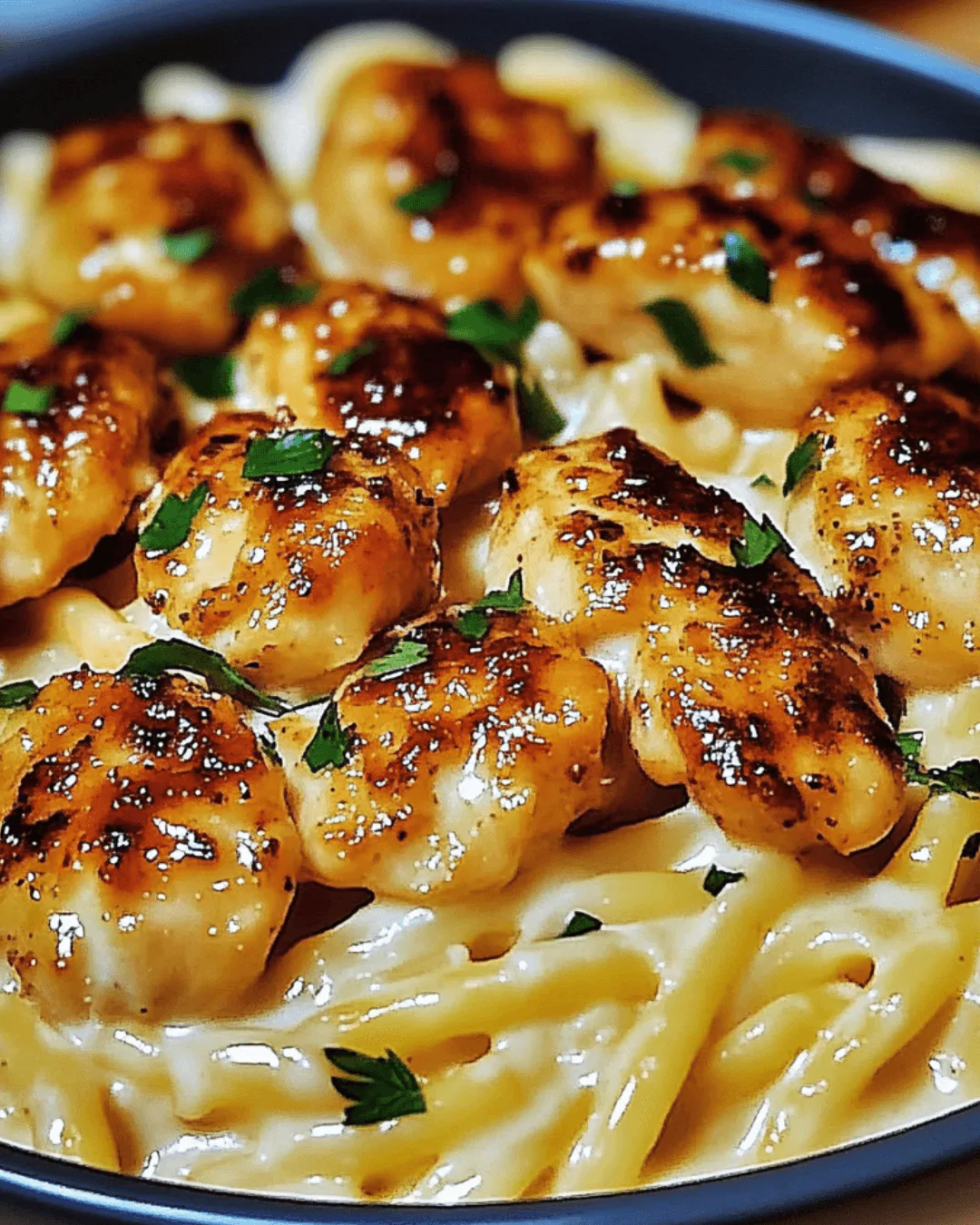 Garlic Butter Chicken with Creamy Ricotta Alfredo Pasta