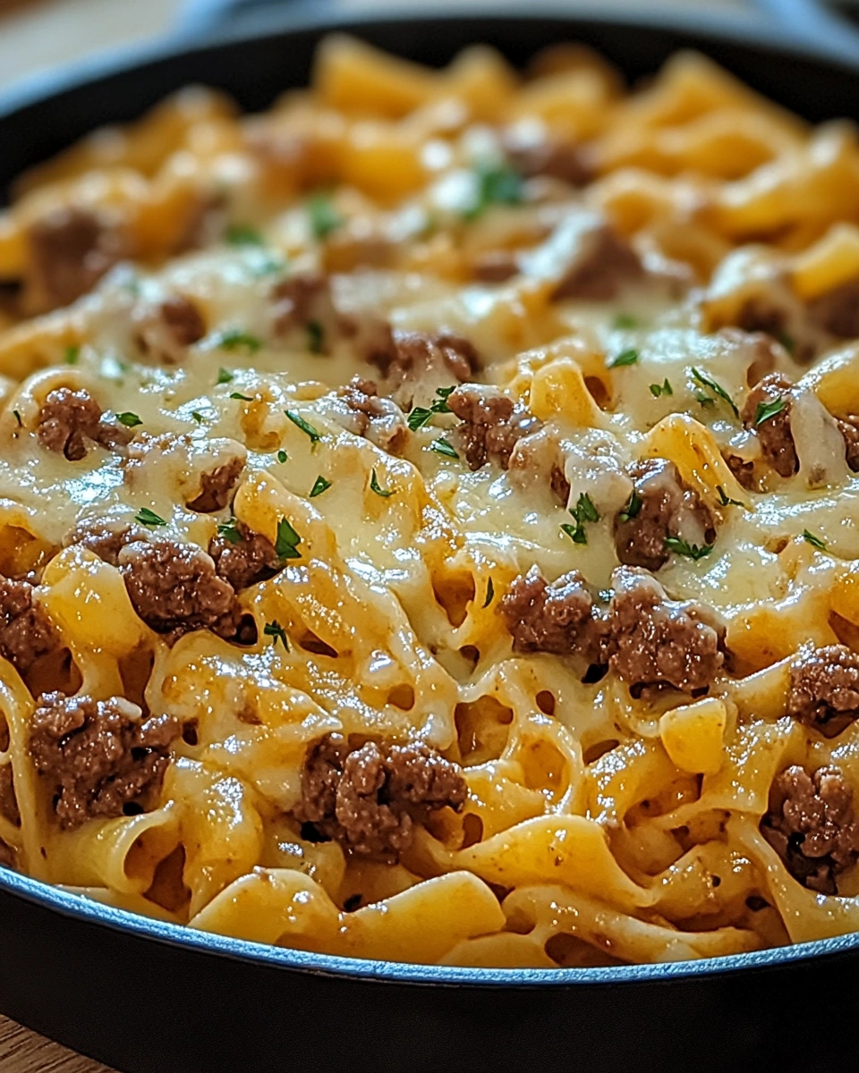 One-Pot Beef and Cheddar Ranch Pasta