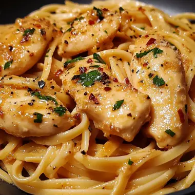 Sweet & Spicy Garlic Parmesan Chicken Linguine