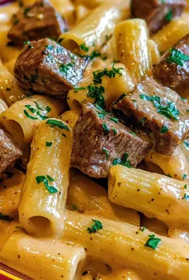 Creamy Buffalo Garlic Butter Steak Bites Pasta