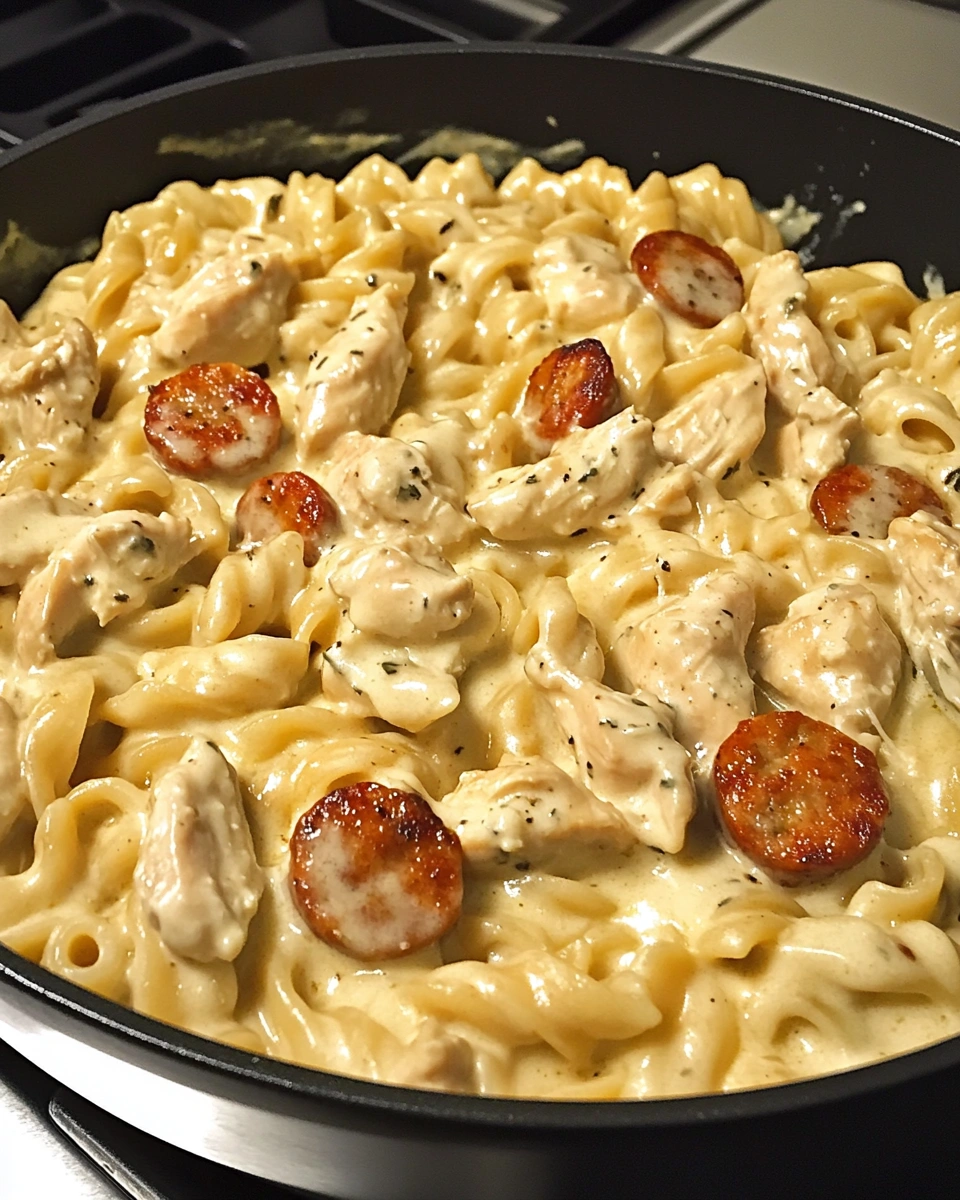 Creamy Pepper Jack Chicken & Sausage Pasta