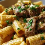 Creamy Parmesan Beef Rigatoni