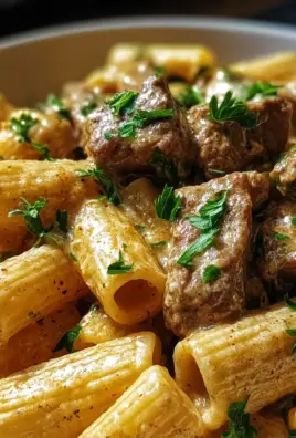 Creamy Parmesan Beef Rigatoni