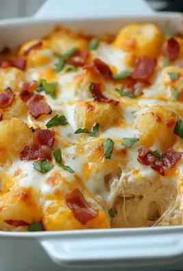Easy Chicken Bacon Ranch Tater Tot Casserole
