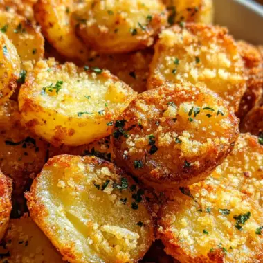 Golden Crispy Parmesan Garlic Potatoes
