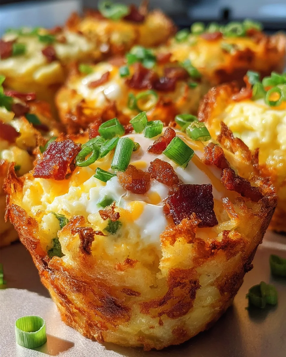Loaded Bacon And Egg Hash Brown Muffins