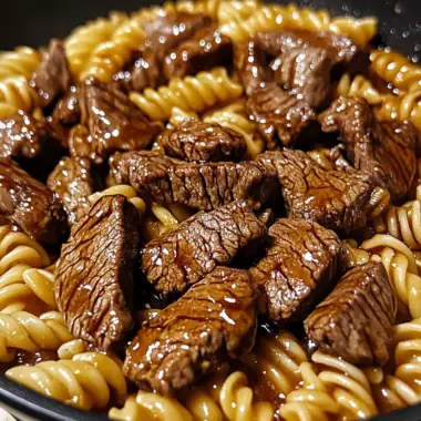 One-Pot Honey Garlic Parmesan Steak Pasta