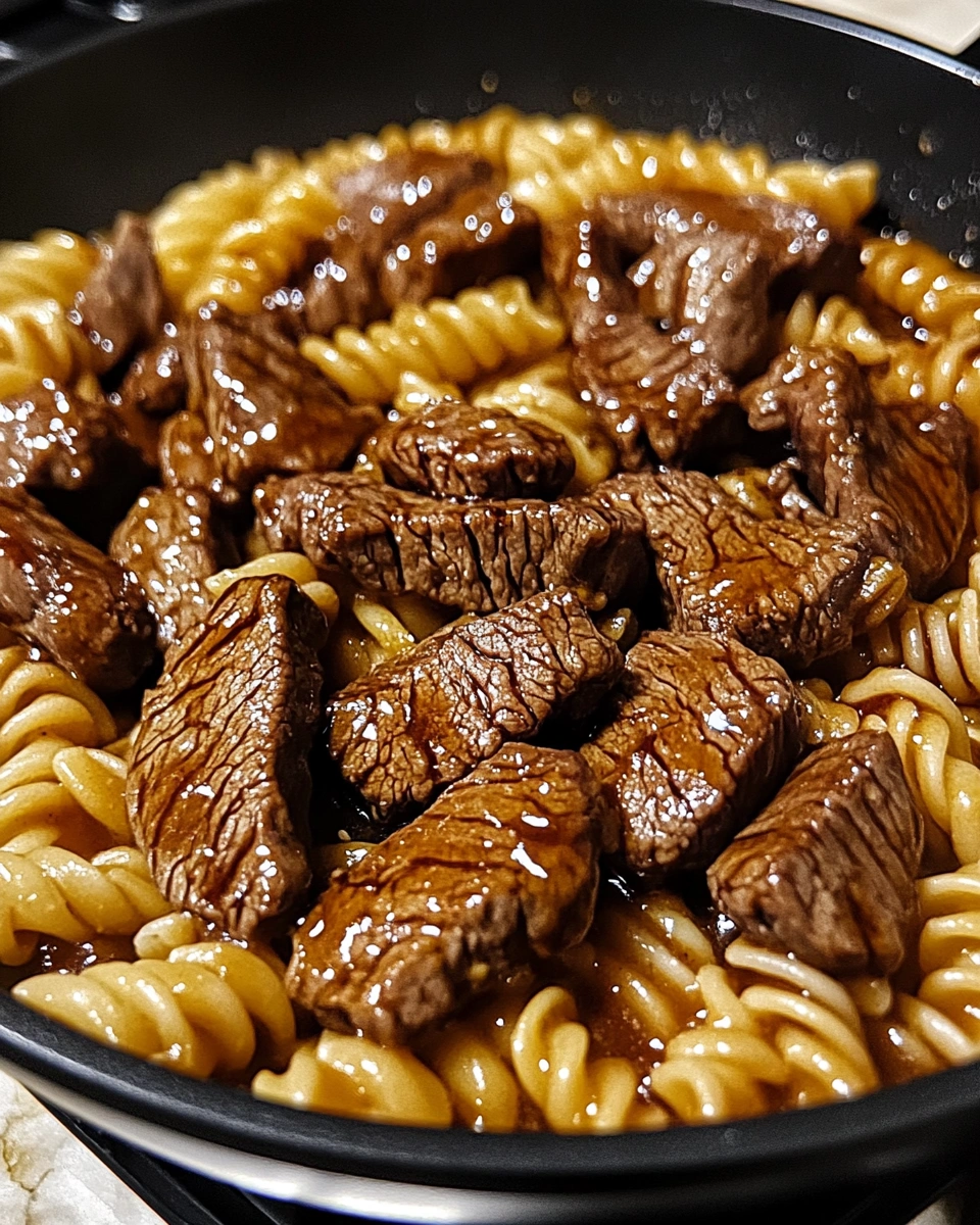 One-Pot Honey Garlic Parmesan Steak Pasta