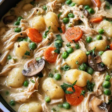 One Pot Gnocchi Chicken Pot Pie