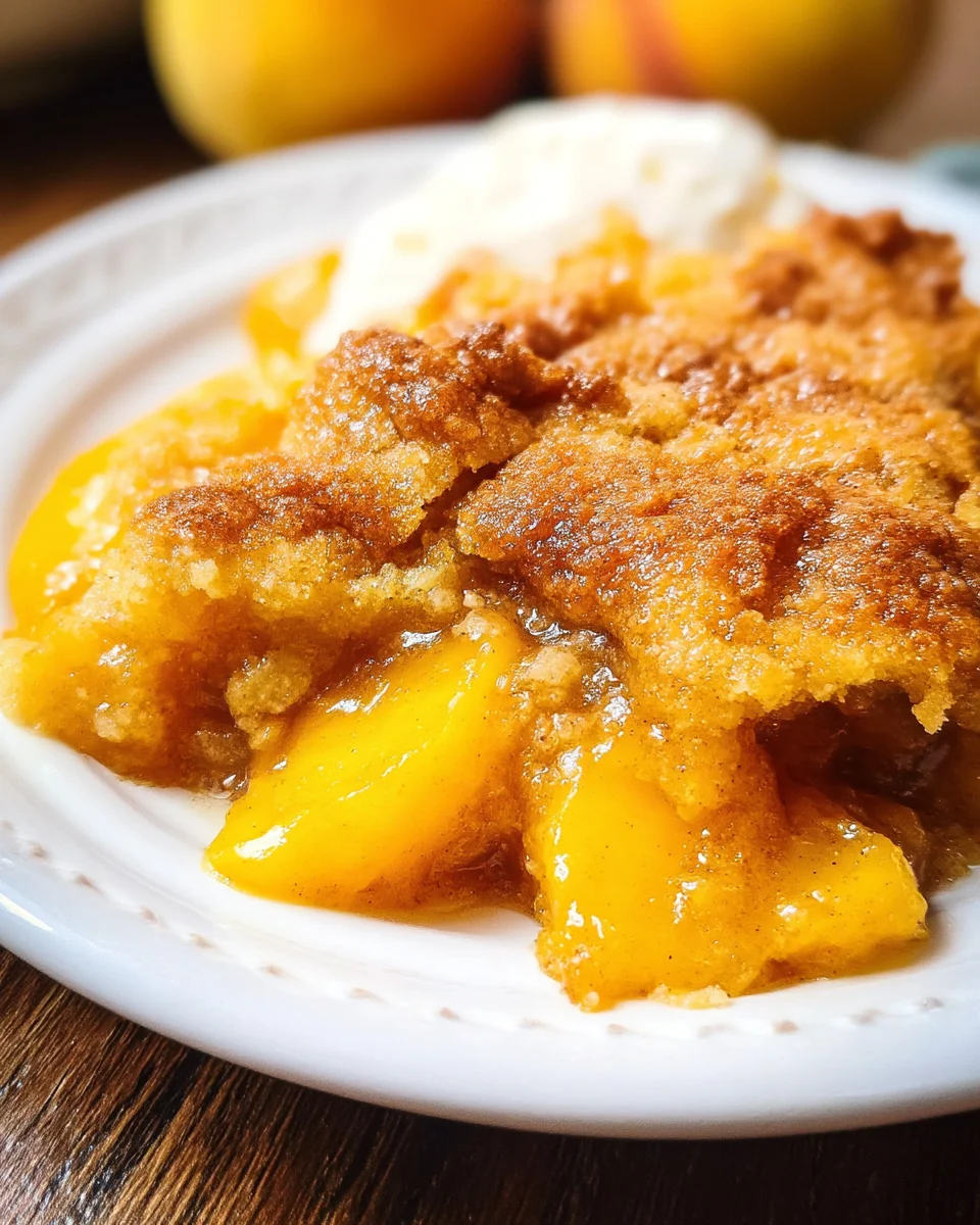 Ridiculously Easy Peach Cobbler