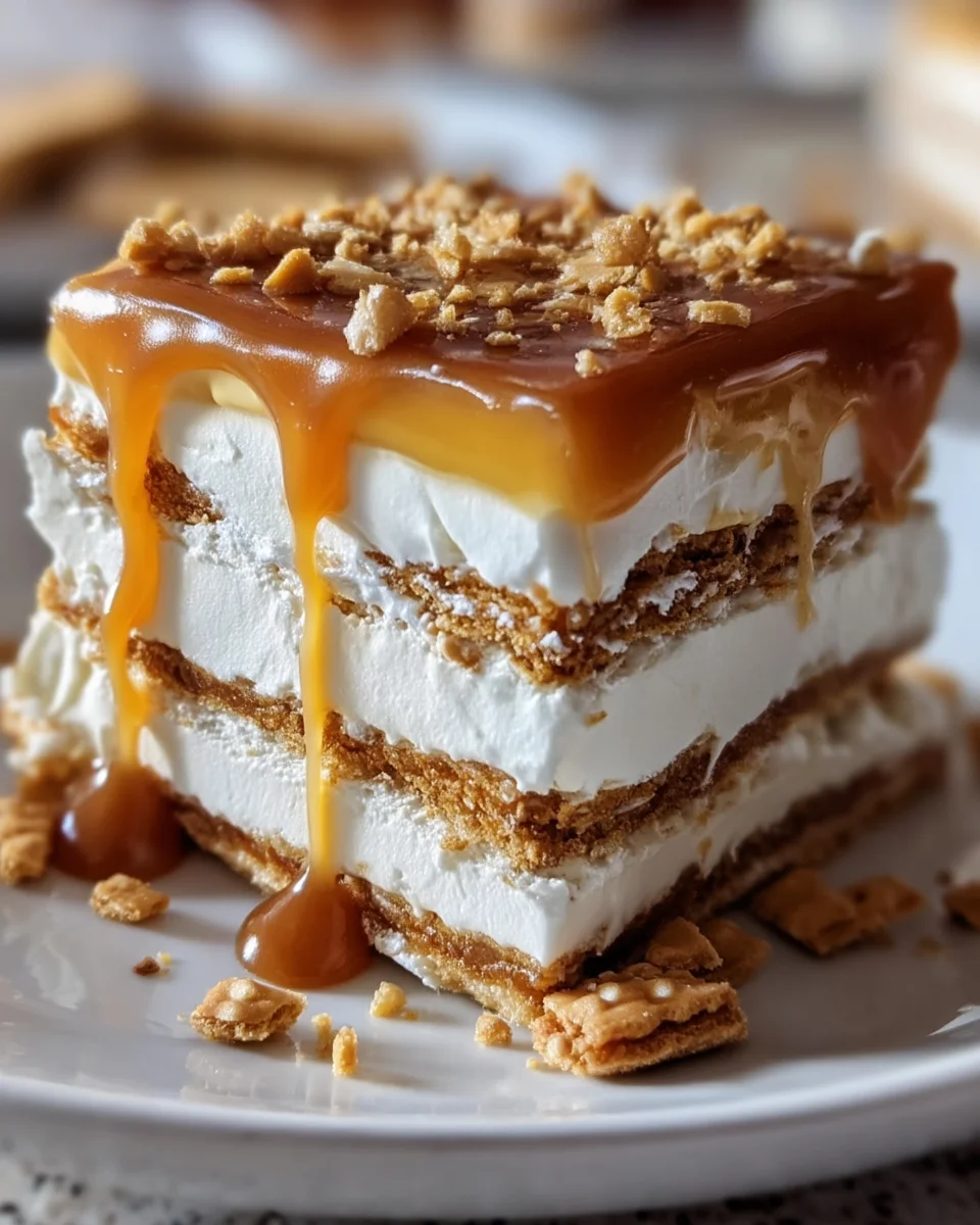 Ritz Cracker Salted Caramel Icebox Cake