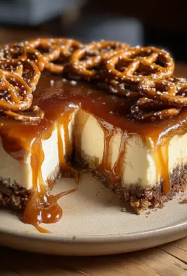 Salted Caramel Pretzel Cheesecake