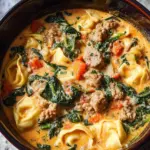Slow Cooker Creamy Sausage & Tortellini Soup