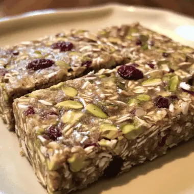 Pistachio Cranberry Coconut Energy Bars