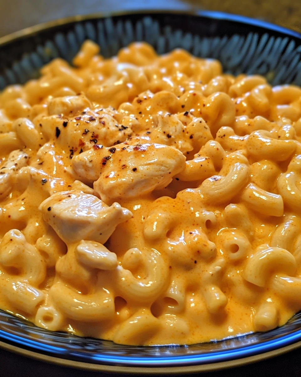 Creamy Buffalo Chicken Macaroni Skillet