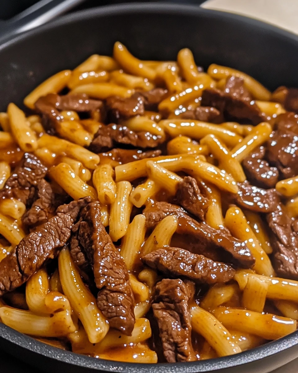 One Pot Smoky Honey BBQ Steak Pasta