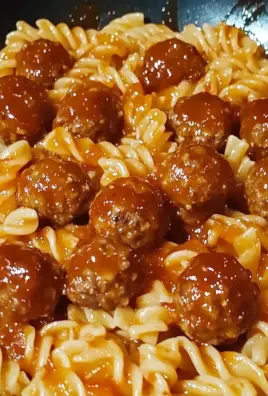 Sweet and Tangy BBQ Meatball Pasta Recipe