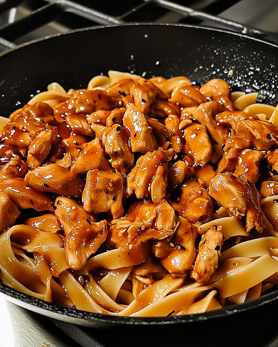 cooking pasta in a skillet