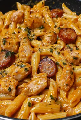 one pot Sweet Tangy Sausage & Chicken Pasta