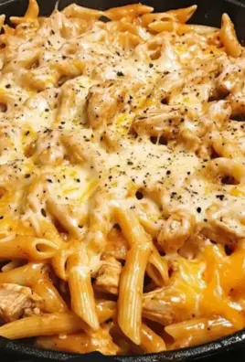 BBQ Chicken Pasta and Cheese Skillet