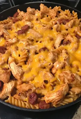 BBQ Ranch Chicken Sausage Pasta Skillet