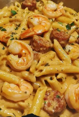 Cajun Creamy Sausage Shrimp One Pot Pasta