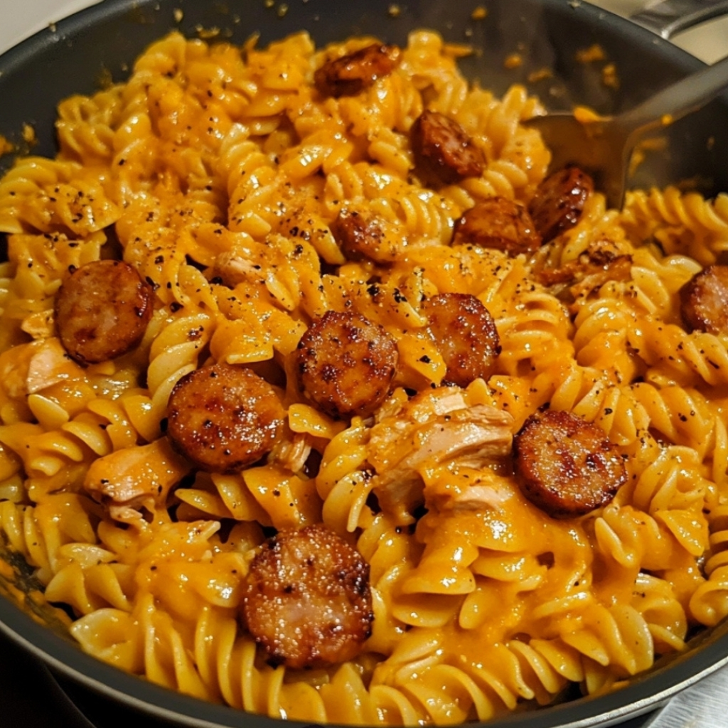 Cheesy Cajun Chicken and Sausage Pasta 2 1