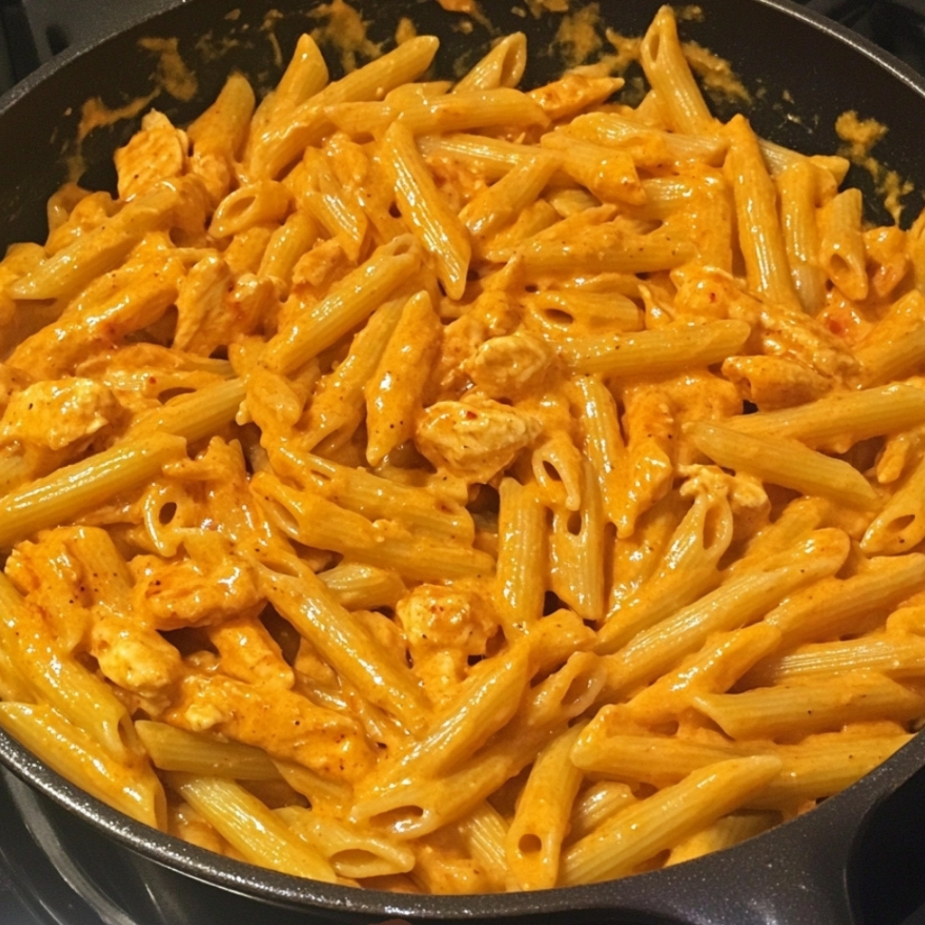 Creamy Buffalo Garlic Parmesan Chicken Pasta 2