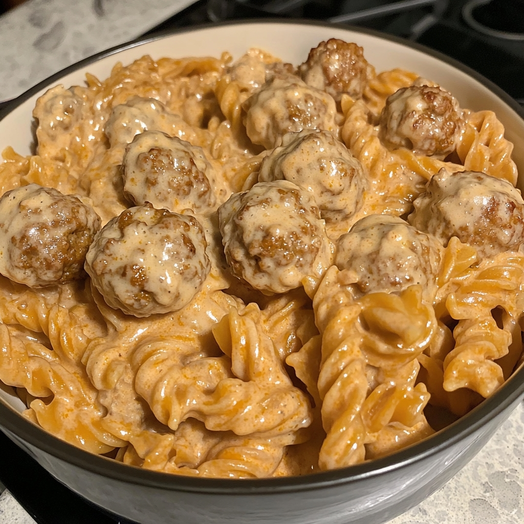 One Pot Creamy Ranch Meatball Pasta 2