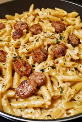 Spicy Cajun Sausage Cream Cheese Pasta