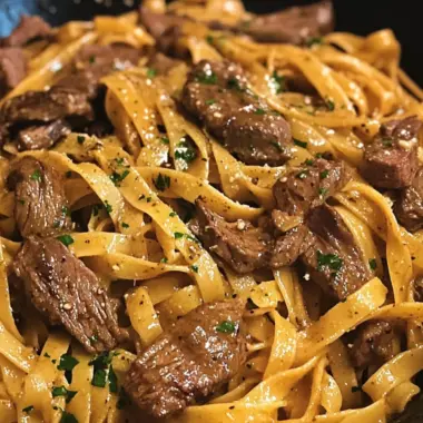 Spicy Garlic Butter Steak Pasta Skillet