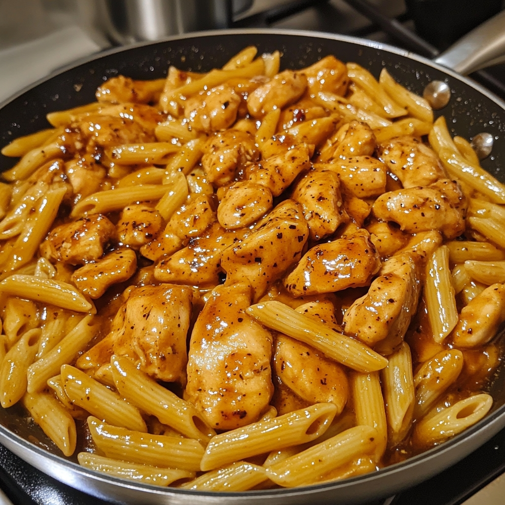 Sticky Garlic Honey Chicken Penne 2