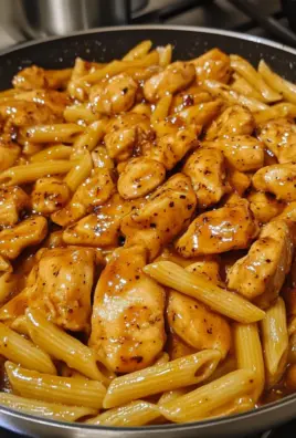 Sticky Garlic Honey Chicken Penne