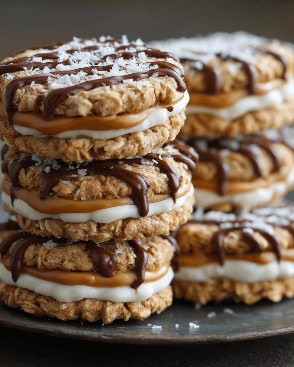 No-Bake Peanut Butter Oatmeal Sandwich Cookies