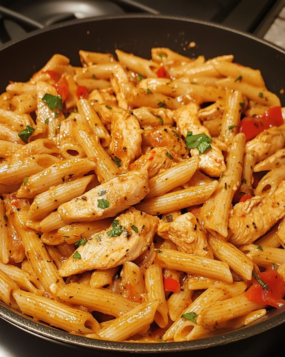 Bold Spicy Cajun Chicken Pasta Skillet 2