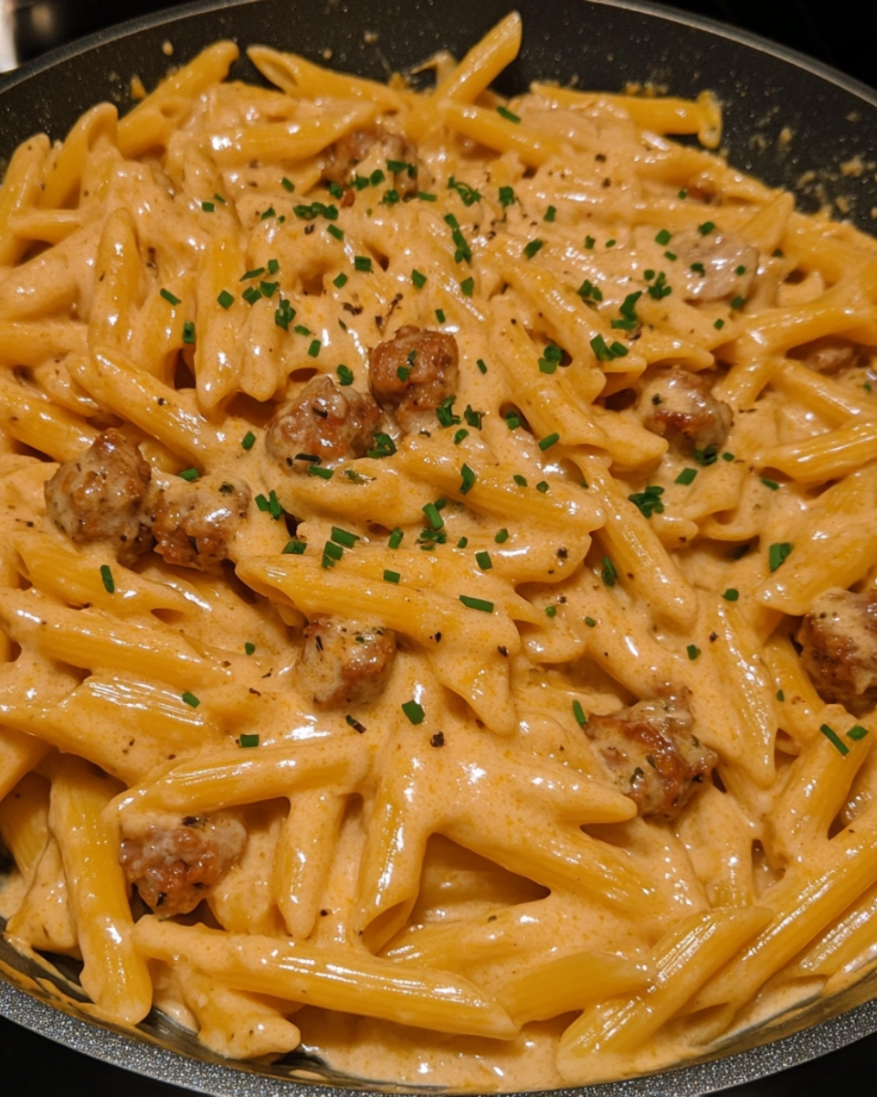 Creamy Buffalo Ranch Sausage Penne 2