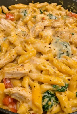 Creamy Cheddar Cajun Ranch Chicken Pasta Skillet 2