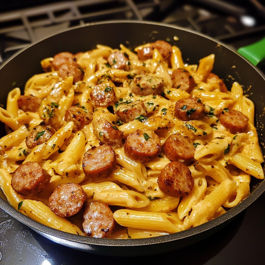 Creamy Pepper Jack Cajun Sausage Pasta 1