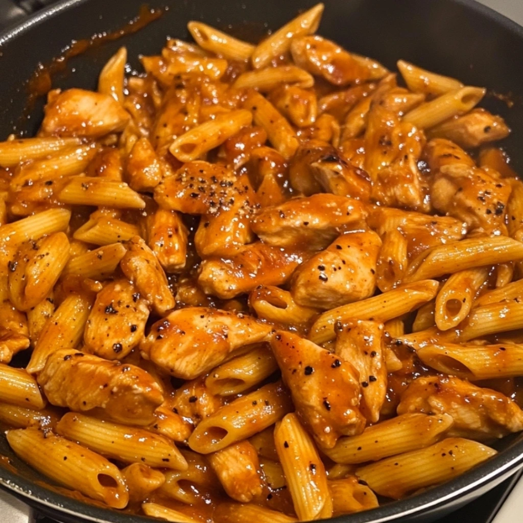 One Pan Tangy Honey BBQ Chicken Penne 2