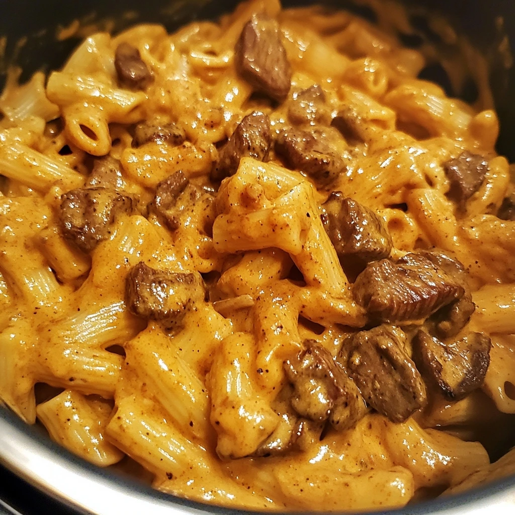One Pot Creamy Buffalo Chipotle Steak Pasta 1