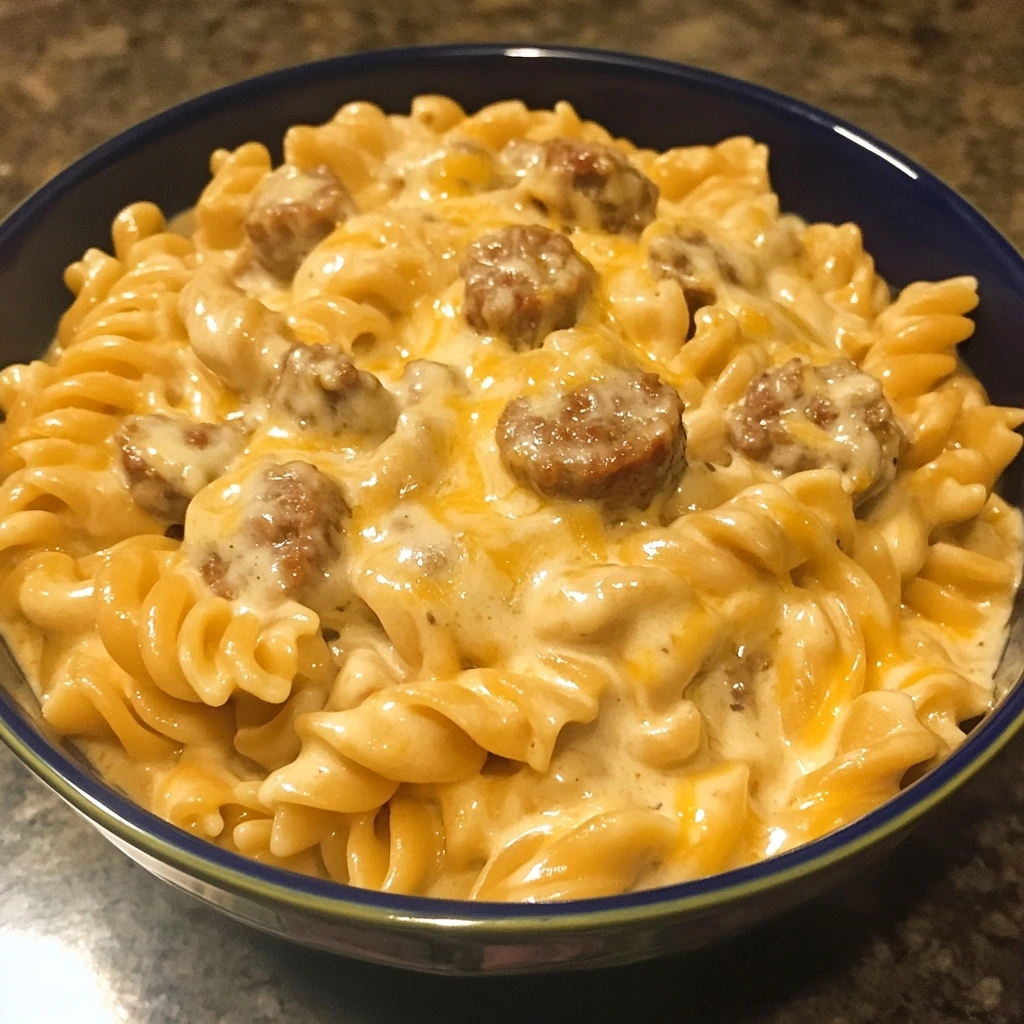 One Pot Smoky Cheddar Sausage Ranch Pasta 1