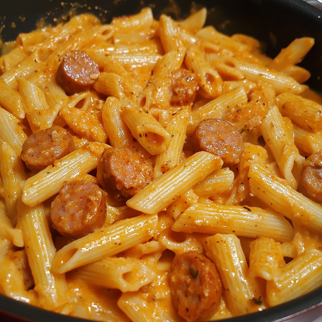 One Pot Spicy Cajun Ranch Sausage Pasta 1