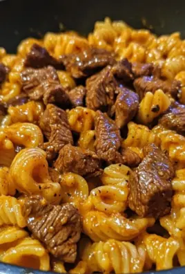 One Pot Sweet and Spicy Buffalo Steak Pasta