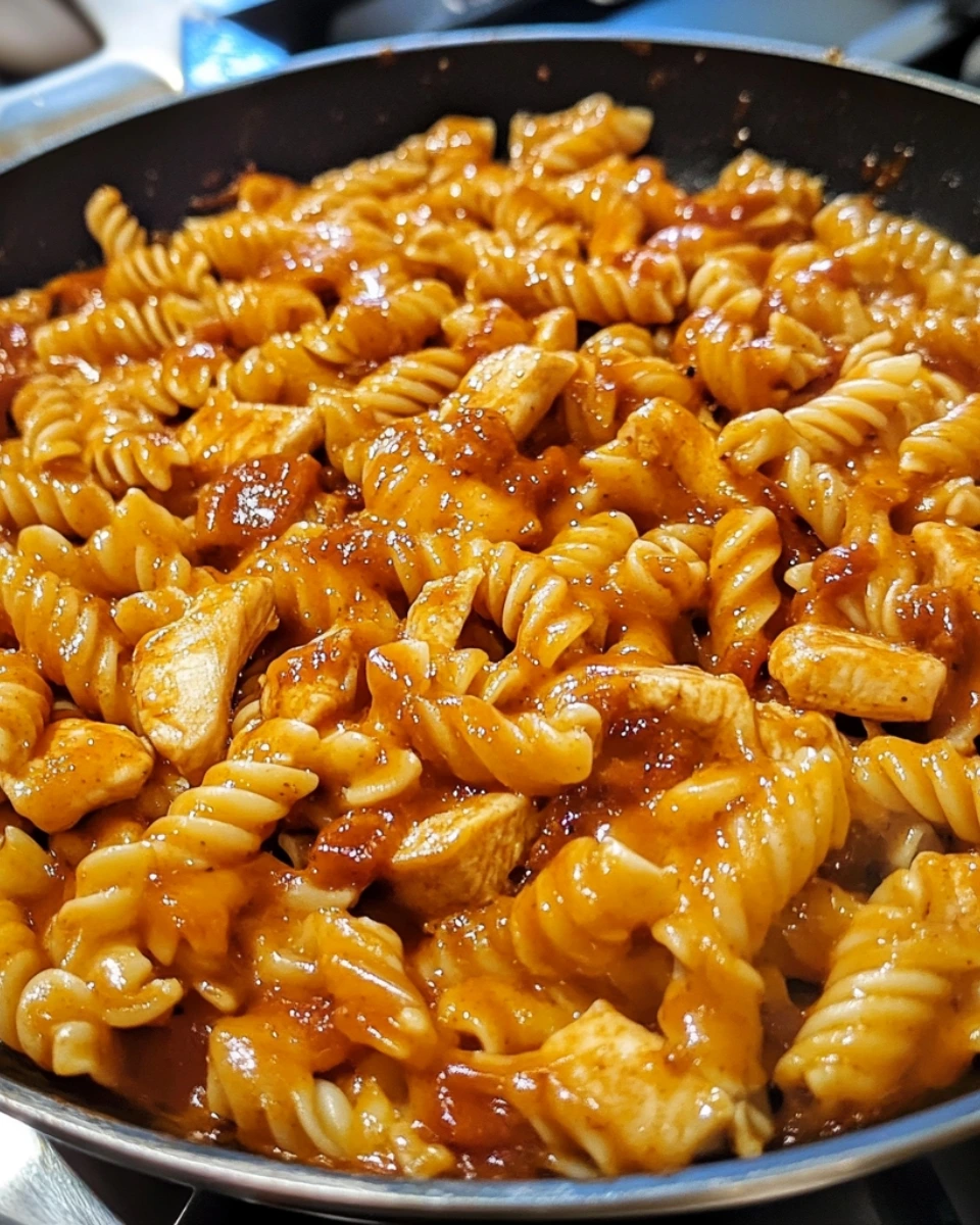 One Skillet BBQ Chicken Cheddar Pasta 1